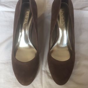 Lauren Brown Suede Pumps